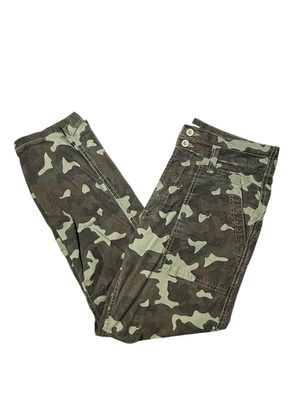 Anthropologie The Wanderer Camo Cargo Cropped Cotton Blend Pants 27